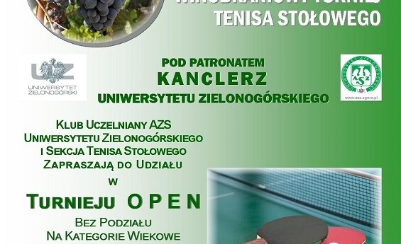 Otwarty Winobraniowy Turniej Tenisa Stołowego pod Patronatem Kanclerz UZ