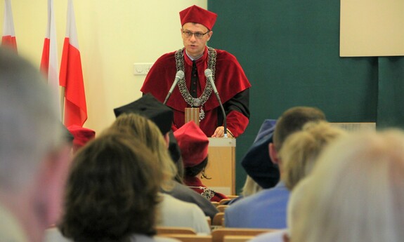 Przemawia Prorektor ds. Nauki i Współpracy z Zagranicą - dr hab. inż. Marcin Mrugalski, prof. UZ; fot. J. Czarnecka