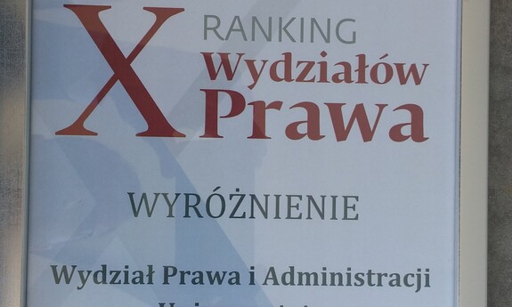 Wyróżnienie dla Wydziału Prawa i Administracji UZ